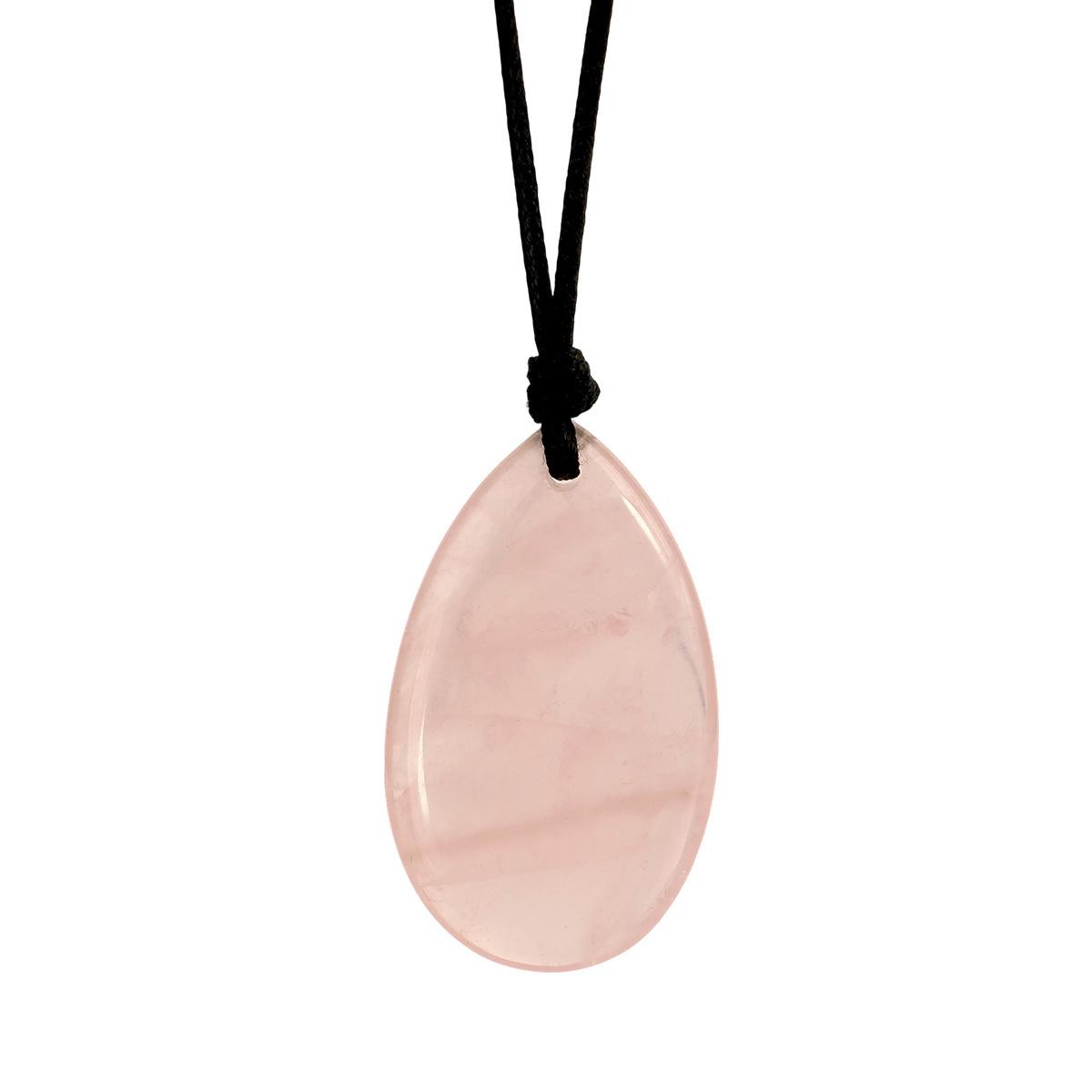 

Розовый хрустальный кулон-капля на длинном кожаном шнурке - Европейская и американская мода для многослойного ношения
