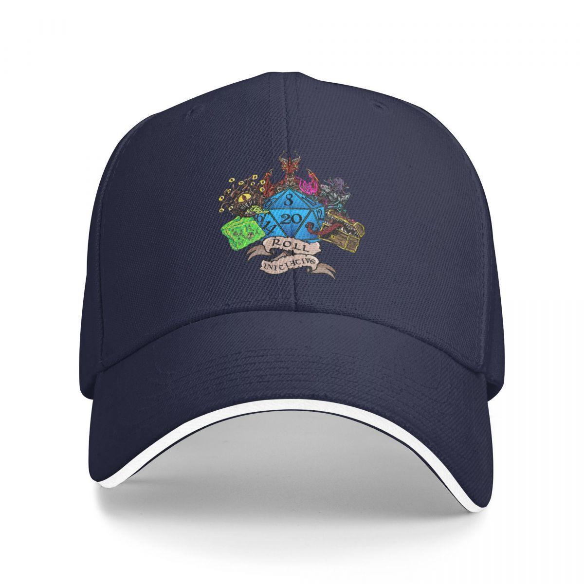 Roll Initiative DND Game Baseball Cap Men Hats Women Visor Windproof Snapback Caps one size темно-синий
