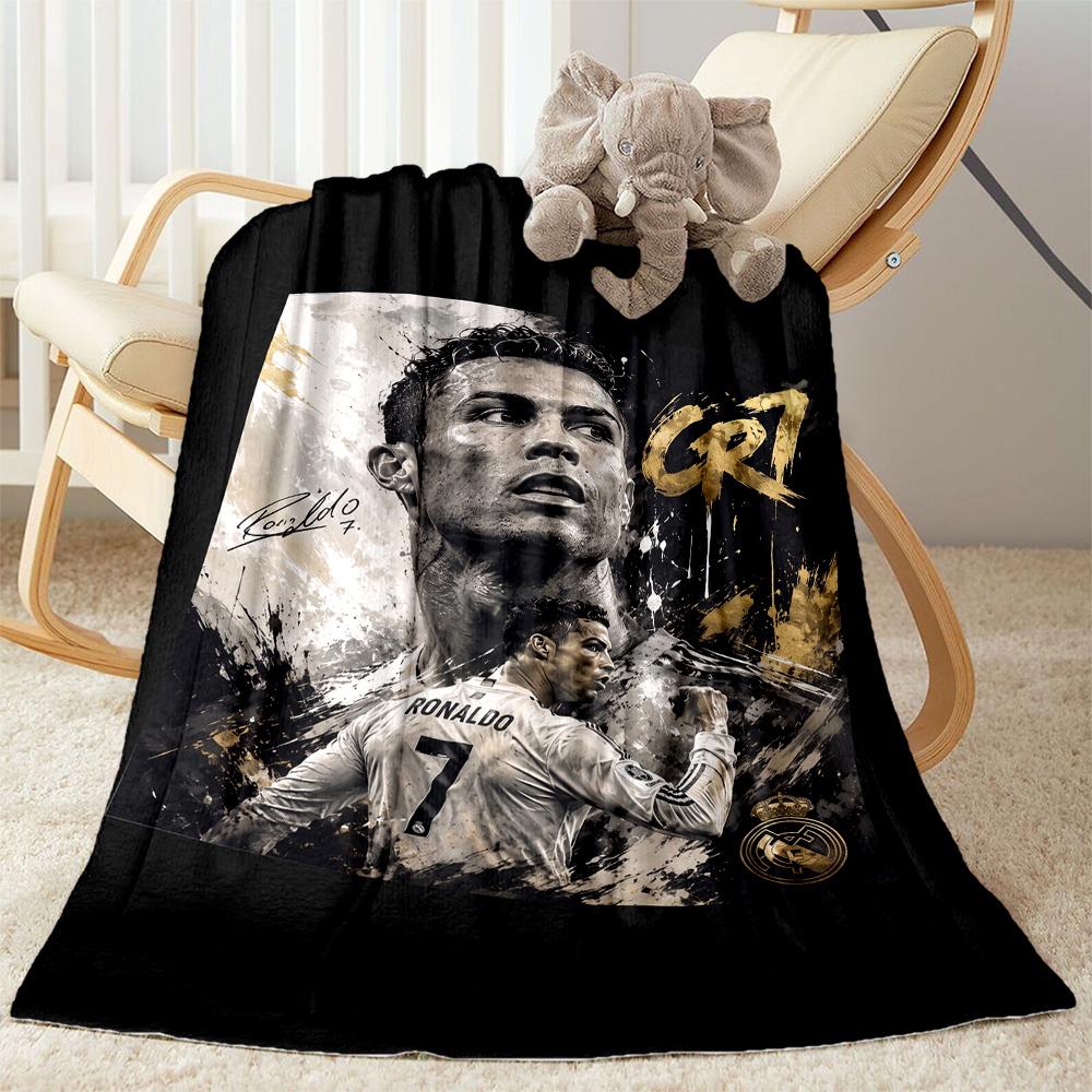 Ronaldo's Legacy Soccer Blanket Soft & Cozy Great for Seaside Livingroom Bed All-Season Use Modern Suitable for Gifting Relatives and Friends