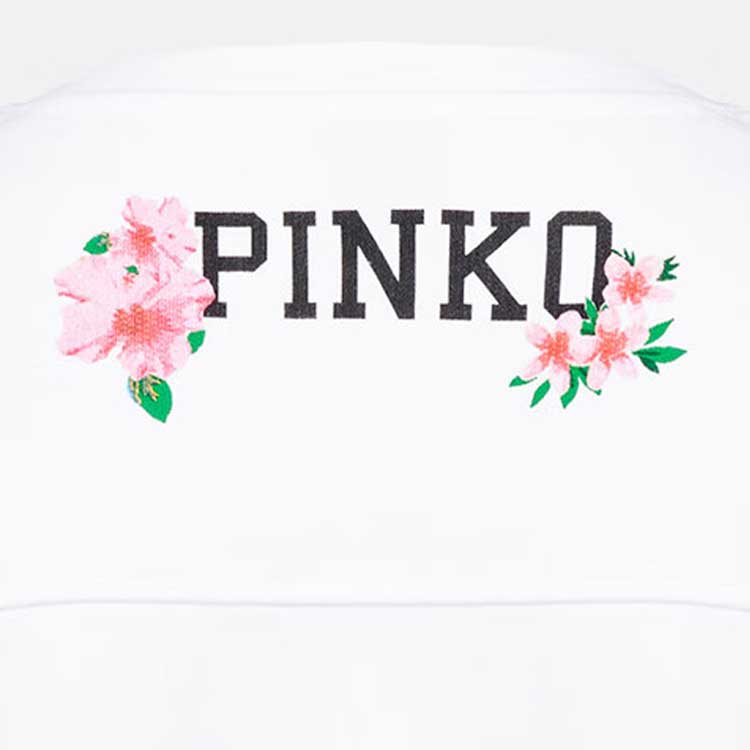 Pinko Animal Print Casual Round Neck Sweatshirt Women Sweatshirt White 100989A0TH-Z04