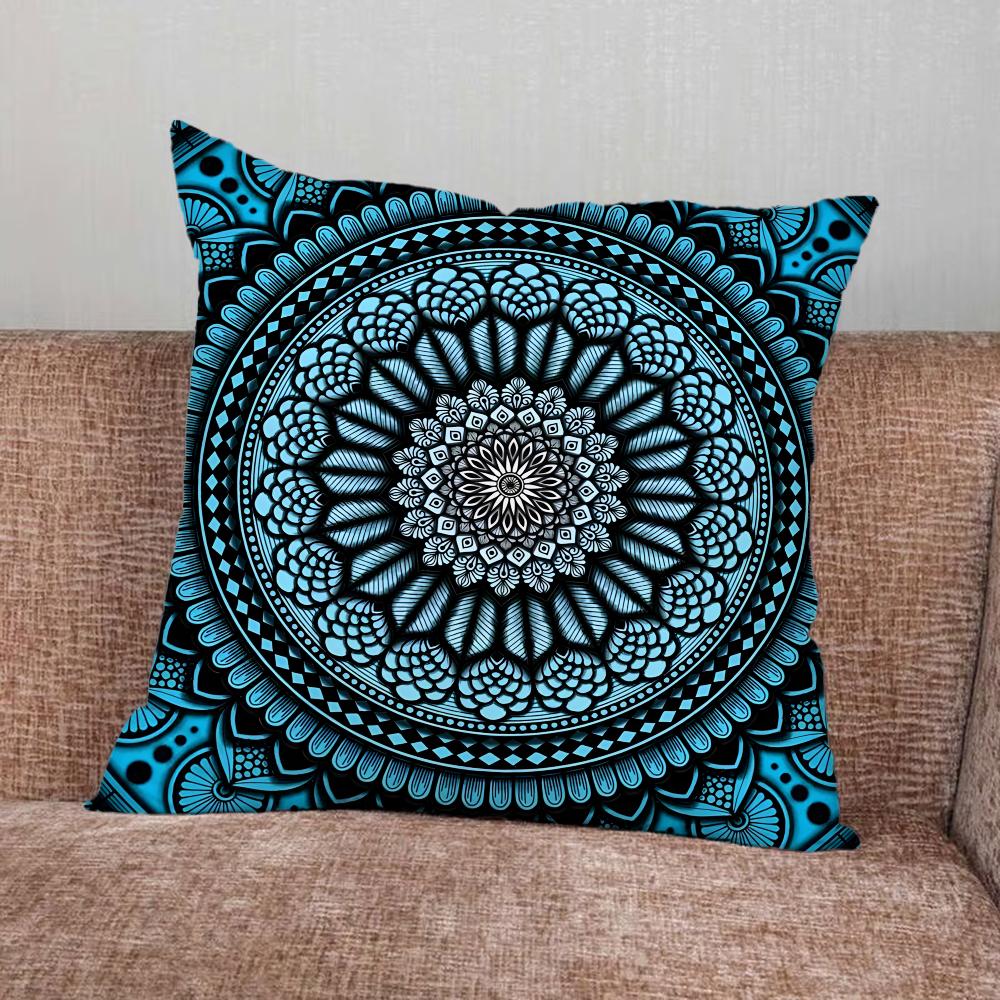 Indischer Blumen-Henna-Mandala-Kissenbezug für Zuhause Schlafzimmer Auto Büro Dekoration Wohnzimmer Sofa Kissenbezug Geeignet