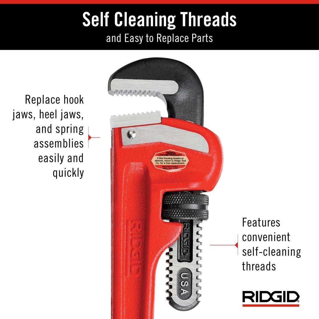 RIDGID Straight Pipe 31030 Heavy-Duty Wrench, 600mm,