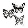 Delicate Butterfly Wall Decor, Set of 3pcs Black Metal Butterflies Wall Art Pieces for Home and Outdoor Fence Decoration