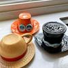 Anime Coffee Mug With Saucer Creative Luffy Ace Sabo Three Brothers Hat Shaped Ceramic Coffee Cup Child'S Birthday Gift Cup