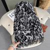 Retro Leopard Print Scarf Women's Winter Neck Warmer Niche Design Fringed Thickened Warm Wholesale