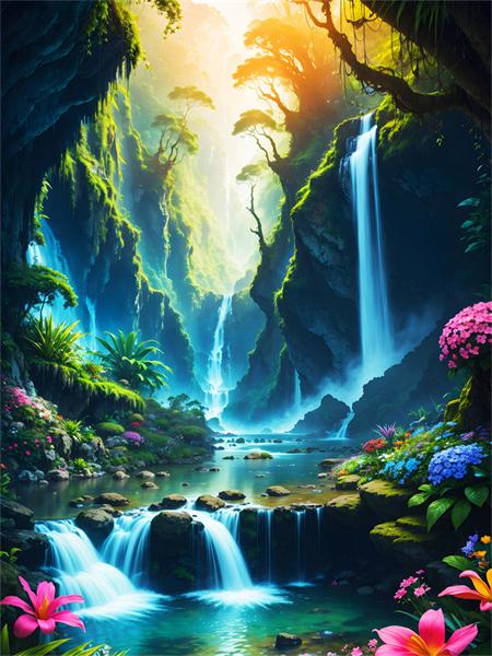 5D Diamond Painting Mosaic Mountain Waterfall Full Square Round Embroidery Natural Landscape Home Decor