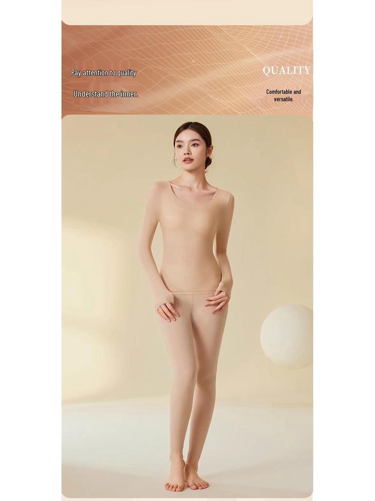 Women's Ultra-thin Heating Hyaluronic Acid Base Layer Set - 37°C Constant Temperature Autumn Wear