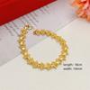Sand Gold Bracelet Women's Wide Edge Love Strap Flower Bracelet Hand String Vacuum Gold Plated Bracelet Jewelry