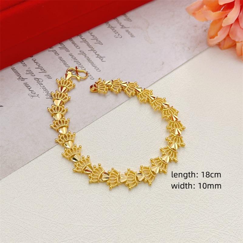 Sand Gold Bracelet Women's Wide Edge Love Strap Flower Bracelet Hand String Vacuum Gold Plated Bracelet Jewelry