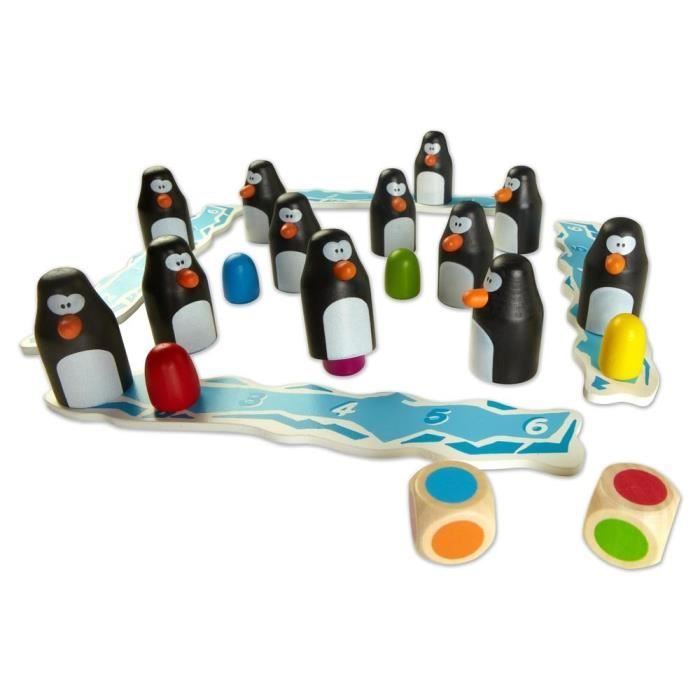 Jeu de société pengoloo - blue orange - pingouins en bois - mixte - intérieur