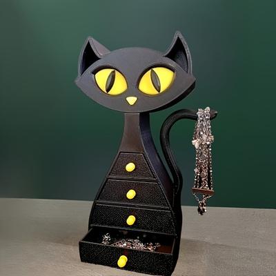 Šperky ve tvaru černé kočky, Doplňky, Dekorativní krabička, Dekorativní umělecký úložný předmět, Ideální volba dárku na Valentýna