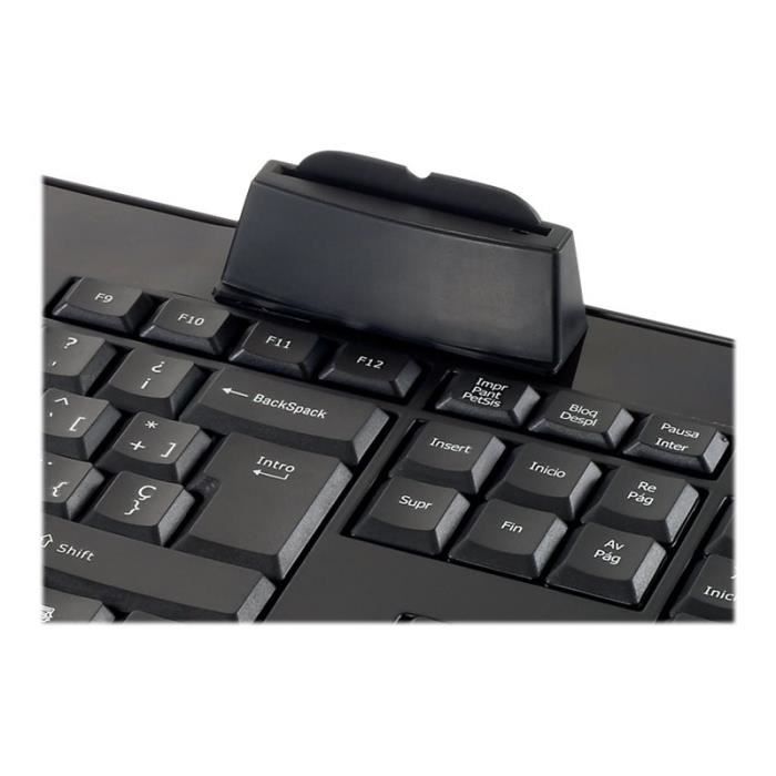 Clavier Avec Smart Card Reader (CCID) USB Espagnol Noir - CONCEPTRONIC - CKBESMARTID