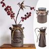 Metal Floral Holder, Durability Rusts Finish Country Holder Milk Can for Homes Gardening Flower Holder Decorations