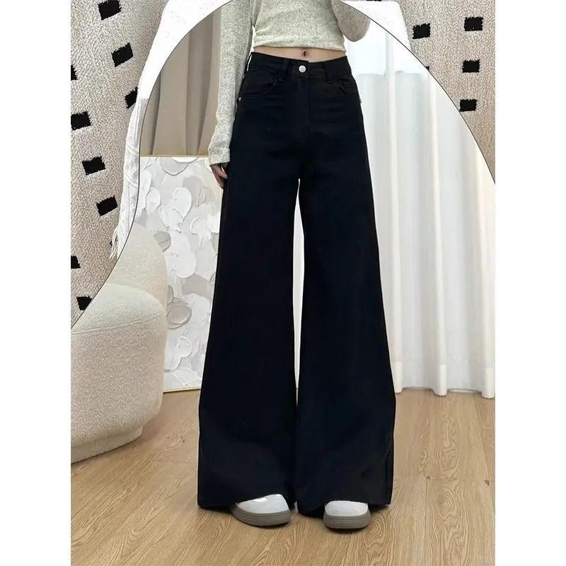 Women High Waist Wide Leg Loose Fit Street Style Jeans