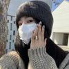 Contains wool Korean version ins simple wool hat women's new small face warm ear protection knitted hat couple
