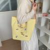 Cute Cherry Puppy Embroidered Tote Bag Large Capacity Casual Shoulder Handbag for Women KTB
