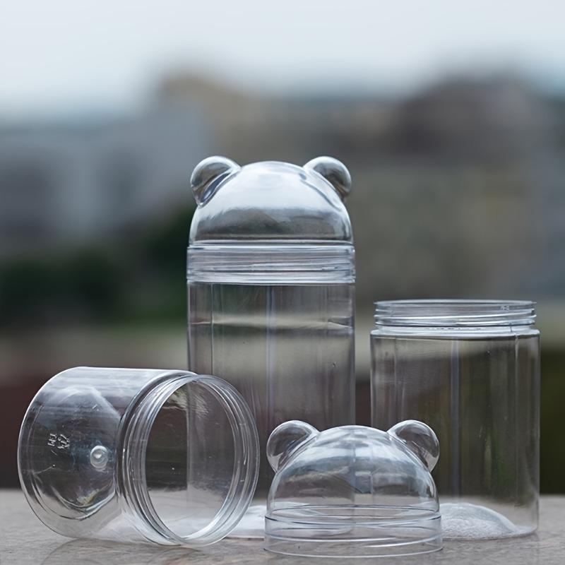 6pcs Super Cute Plastic Bear Storage Jars Multifunctional Organizing Containers Party Supplies Decoration Home Storage Bottles