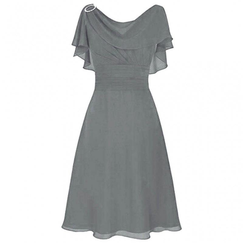 European and American new chiffon dress, women's sexy one-word shoulder wedding dress long dress women