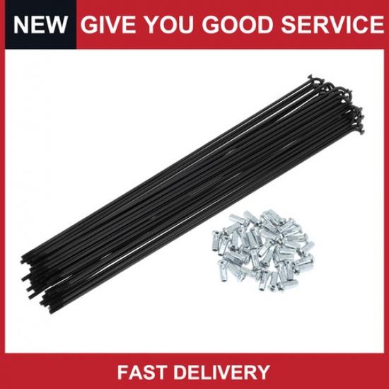 1Set 12G 272mm Length Bicycle Spokes Nipple Carbon Steel Black
