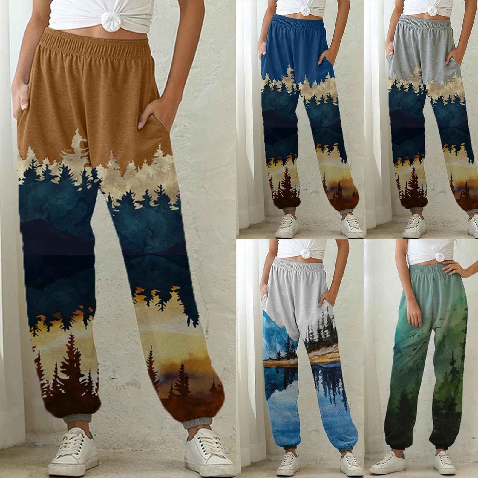 

Женские горные кроны с принтом карманные спортивные штаны для бега йоги спортивные штаны