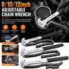 Widened Chain Links Oil Filter Wrench 8/10/12inch Adjustable Chain Wrench  Pipe Maintenance