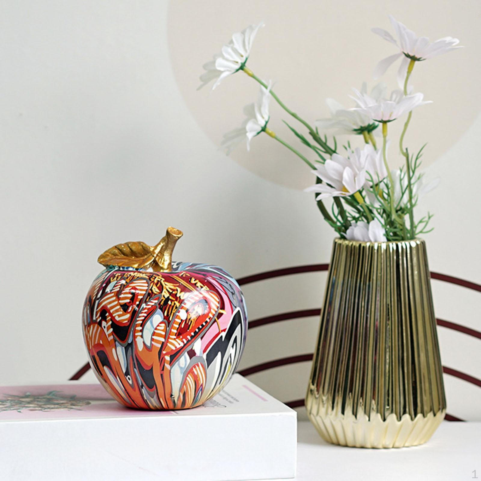 

Graffiti Figurine Statue Fruit Sculpture Colorful Modern Desktop Ornament for Office Entry Cabinet