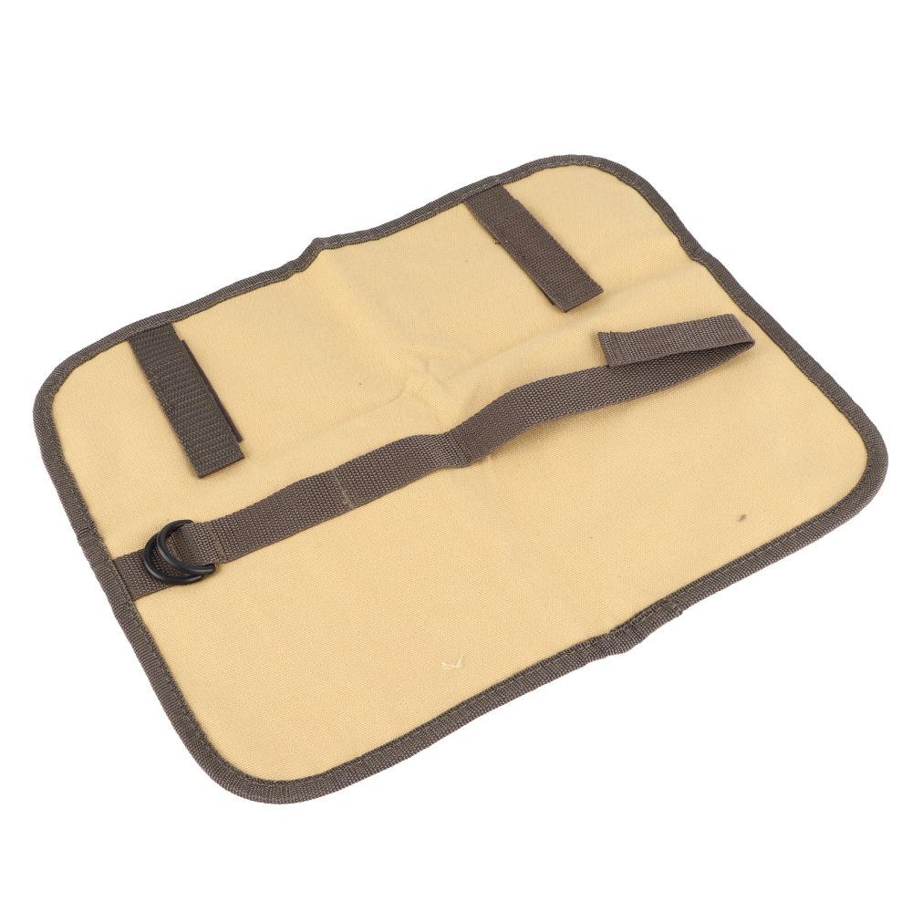 Canvas Cutlery Storage Bag Khaki Tableware Roll Bag Camping Organizer Bag  Outdoor BBQ