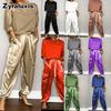 Women's Two Piece Set - Sleeveless Top & Pants, Solid Color Loose Casual Smooth Satin Pocketed Fashion Outfit