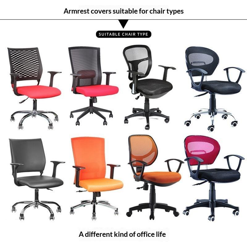 2Pcs Thick Jacquard Office Chair Armrest Covers Washable Rotating Chair Arm Protector Case for Office Gaming Chairs