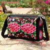 Yunnan Ethnic Embroidered One-Shoulder Crossbody Bag with Three Zippers - Large Size for Ladies