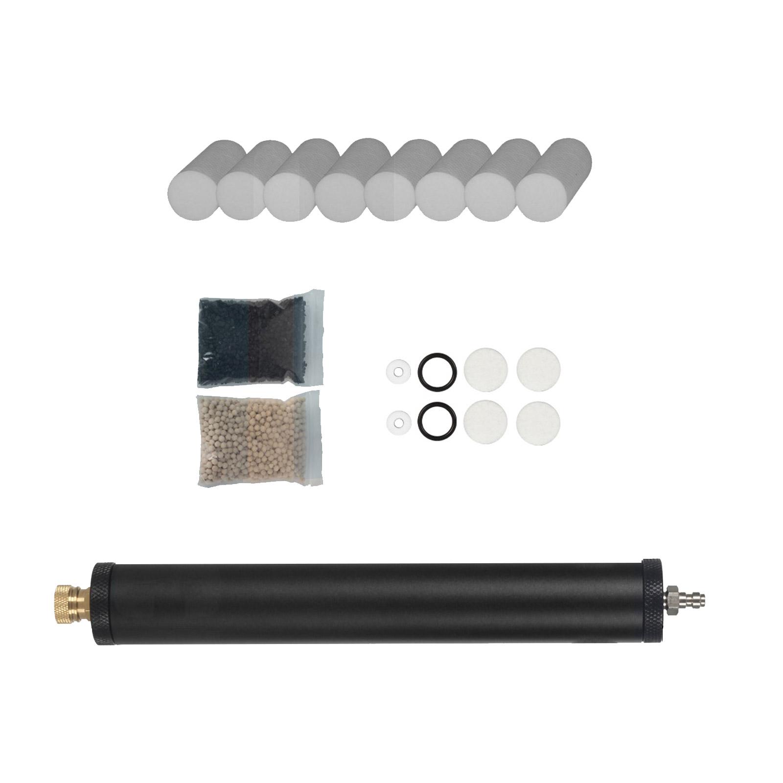 

3-слойный масловодоотделитель Высокоэффективная трехступенчатая система фильтрации Прочная алюминиевая конструкция Устройство для подводного использования чёрный