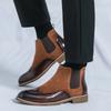 Men’s High Chelsea Boots Dress Formal Retro Brown Ankle Boots Tuxedo Wedding Black Shoes Plus Size