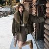 Donna Neve Caldo Cappotti Invernali Cotone Imbottito Piumino Streetwear Collo in Ecopelliccia Spesso Corto Imbottito Cotone Donna Base