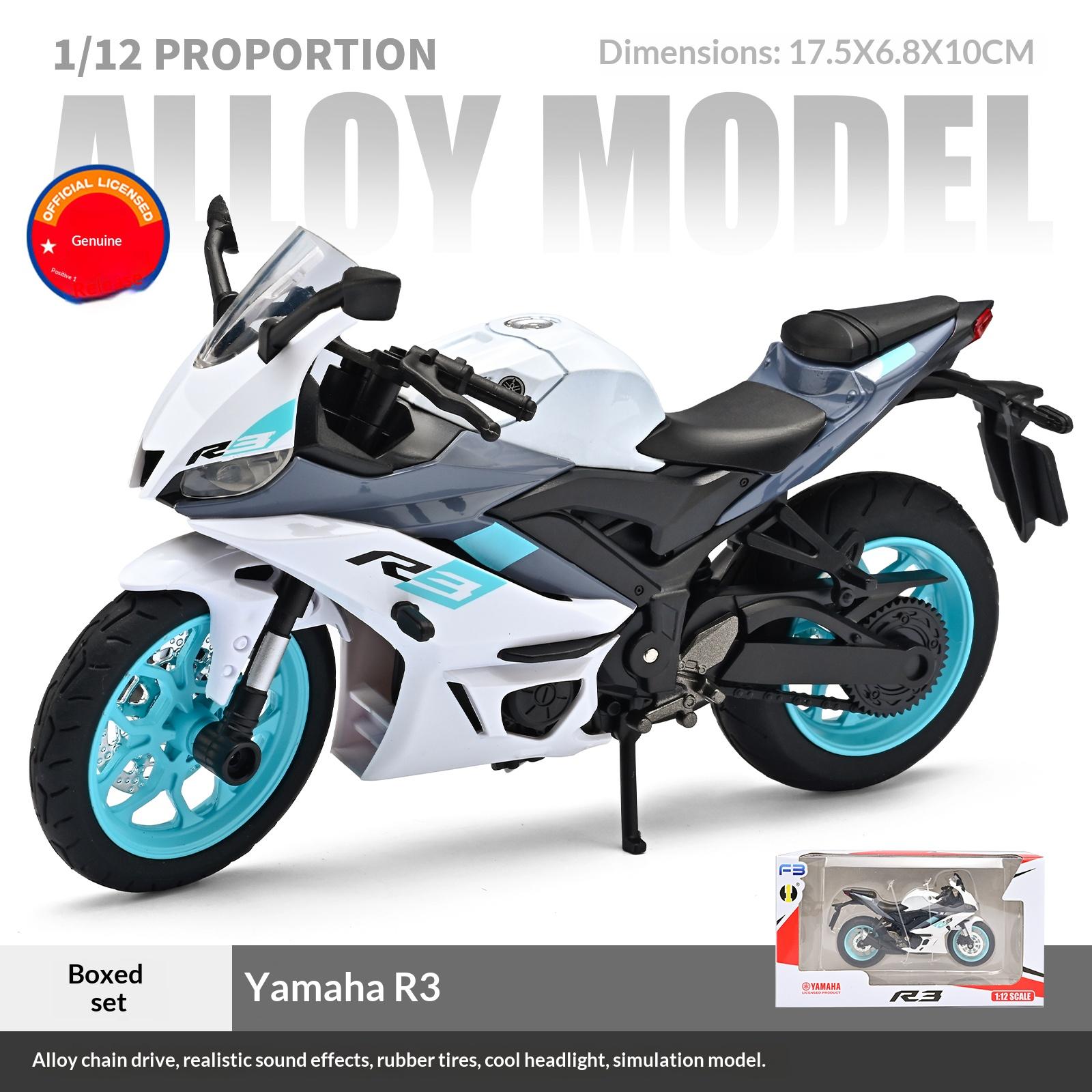 Alloy 1:12 Yamaha R3 Motorcycle Model Sound and Light Simulation Car Model Motorcycle Racing Children s Toy Boy Collection