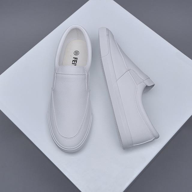 

Мужская повседневная обувь из ПУ, лоферы, мужская обувь, плоская обувь, мужские туфли без застежек, обувь на плоской подошве для взрослых, весна-осень, мужские кроссовки, zapatos de hombre 6.5 белый