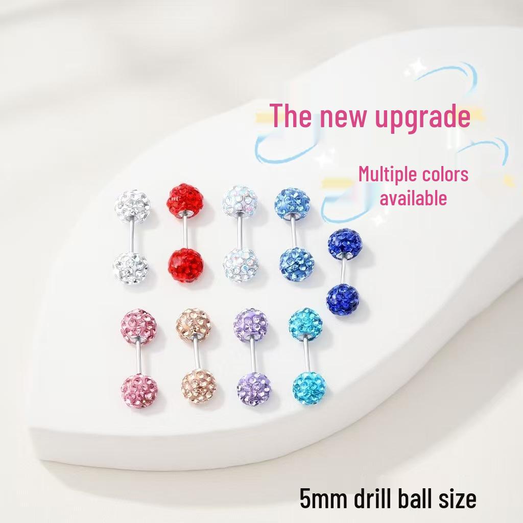 Double-Headed Flash Diamond Titanium Steel Cartilage Ear Studs