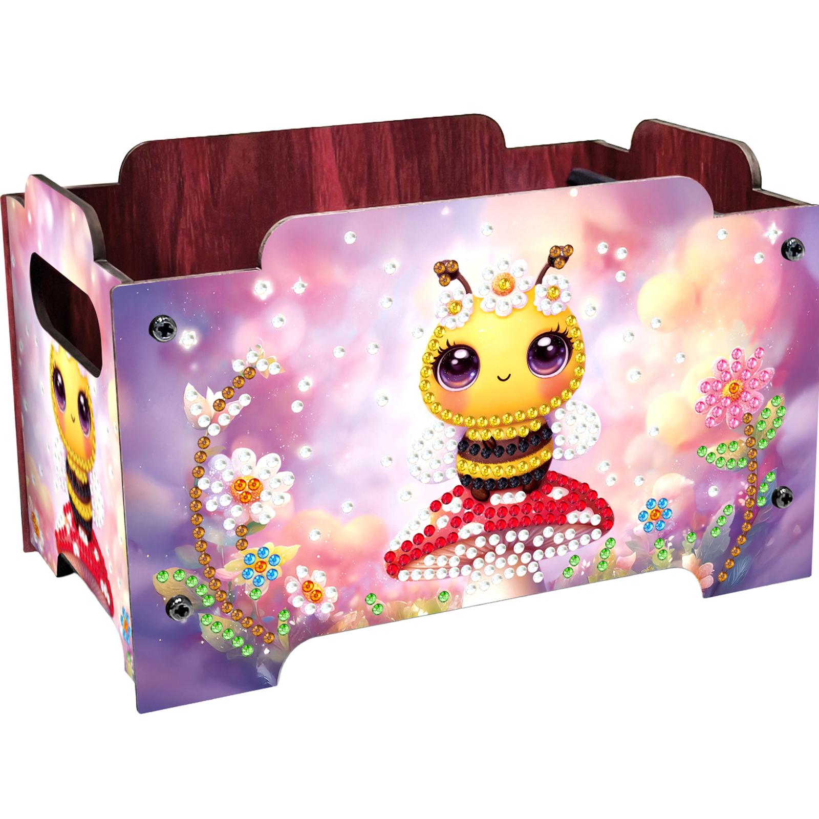 

5D DIY Diamond Art Colored Pattern Wood Case Partial Drill Rhinestones Decorative Storage Box Wooden Crystal Storage Handbag Kit