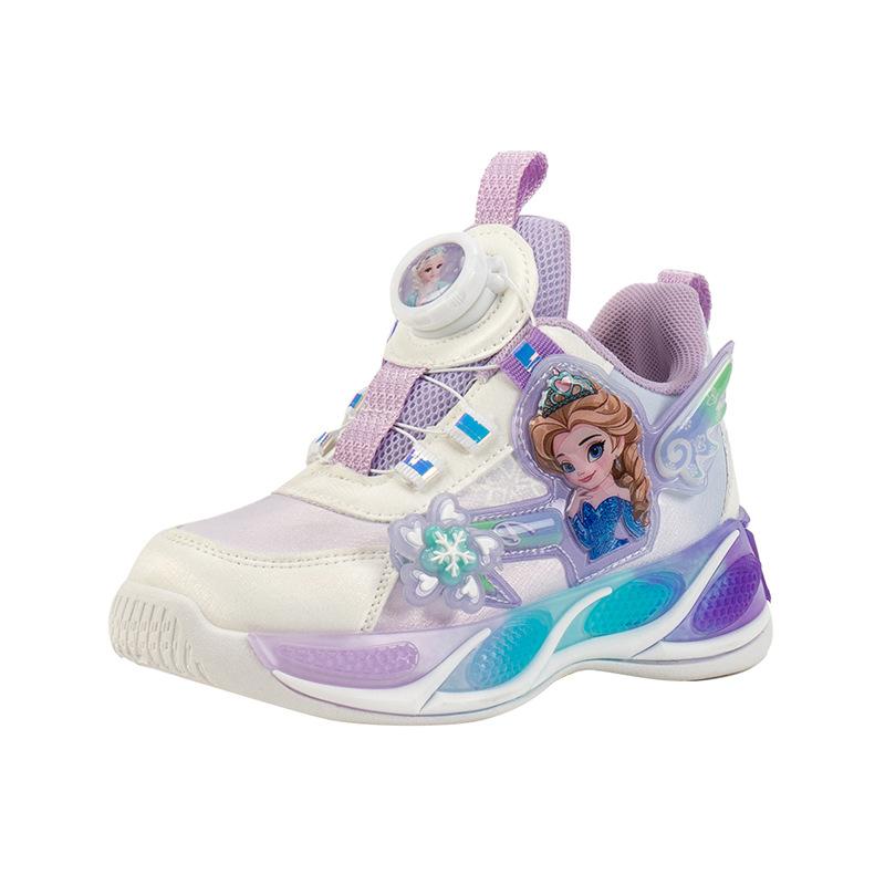 

Туфли для девочек Принцесса Эльза светящиеся осенние кожаные с вращающейся кнопкой детские для учениц начальной и средней школы на платформе удобные папа 31 yards inner length 19cm