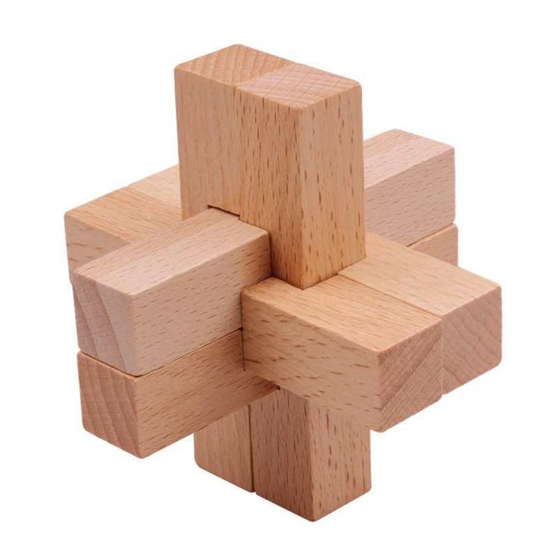 Wooden Luban Puzzle for Adults Kids Unlock Interlock Games Fun Challenge IQ Logic Training Brain Teaser Educational Toys
