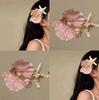 Sweet Orchid Flower Hairpin for Women Pearl Resin Starfish Hair Clip Seaside Headwear Bohemian Side Clip Y2K Hair Accessories