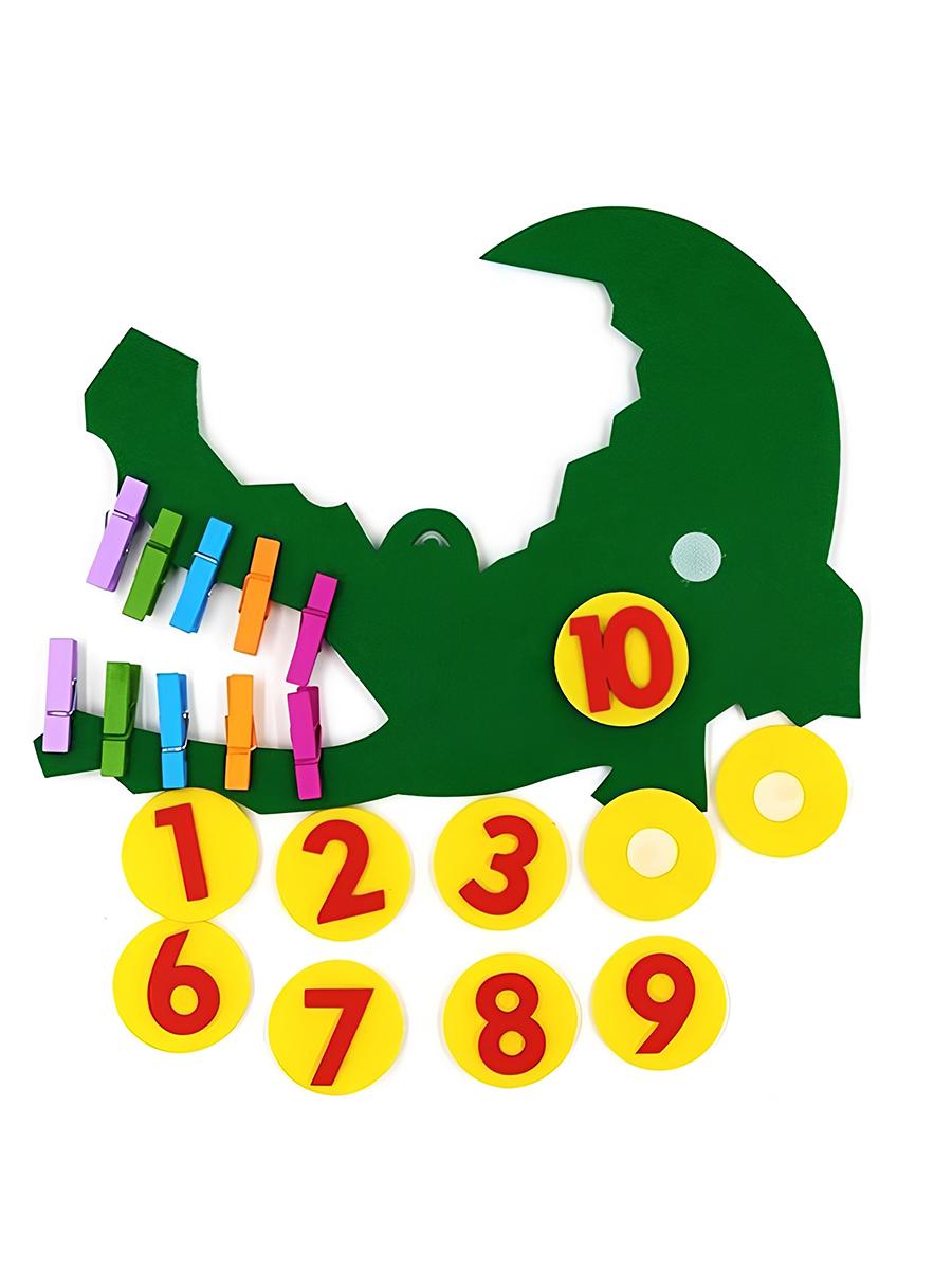

Fun Crocodile Clip Felt 1-10 Number Felt Teaching Aids - DIY Free Assembly Math Cognitive Tools School Supplies