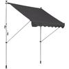 Balcony 2 X 1.5m Manual Adjustable Awning DIY Patio Clamp Awning Canopy Retractable Shade Shelter Easy To Move for Balcony, Grey