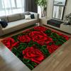 Red Black Rose Pattern Carpet Mat Rug Home Decoration Non-slip Soft Thick Floor Mat Living Room Bedroom Vintage Area Rug