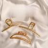 Golden Hollow Geometric Hair Clips, Metal Hair Claws, Cross Hair Clips, Hair Bands, High-end Shark Clips for Women's Hair