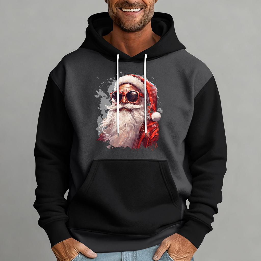 Herren Weihnachten Print Colorblock Kapuzenpullover Lässig Sport Komfort Sweatshirt