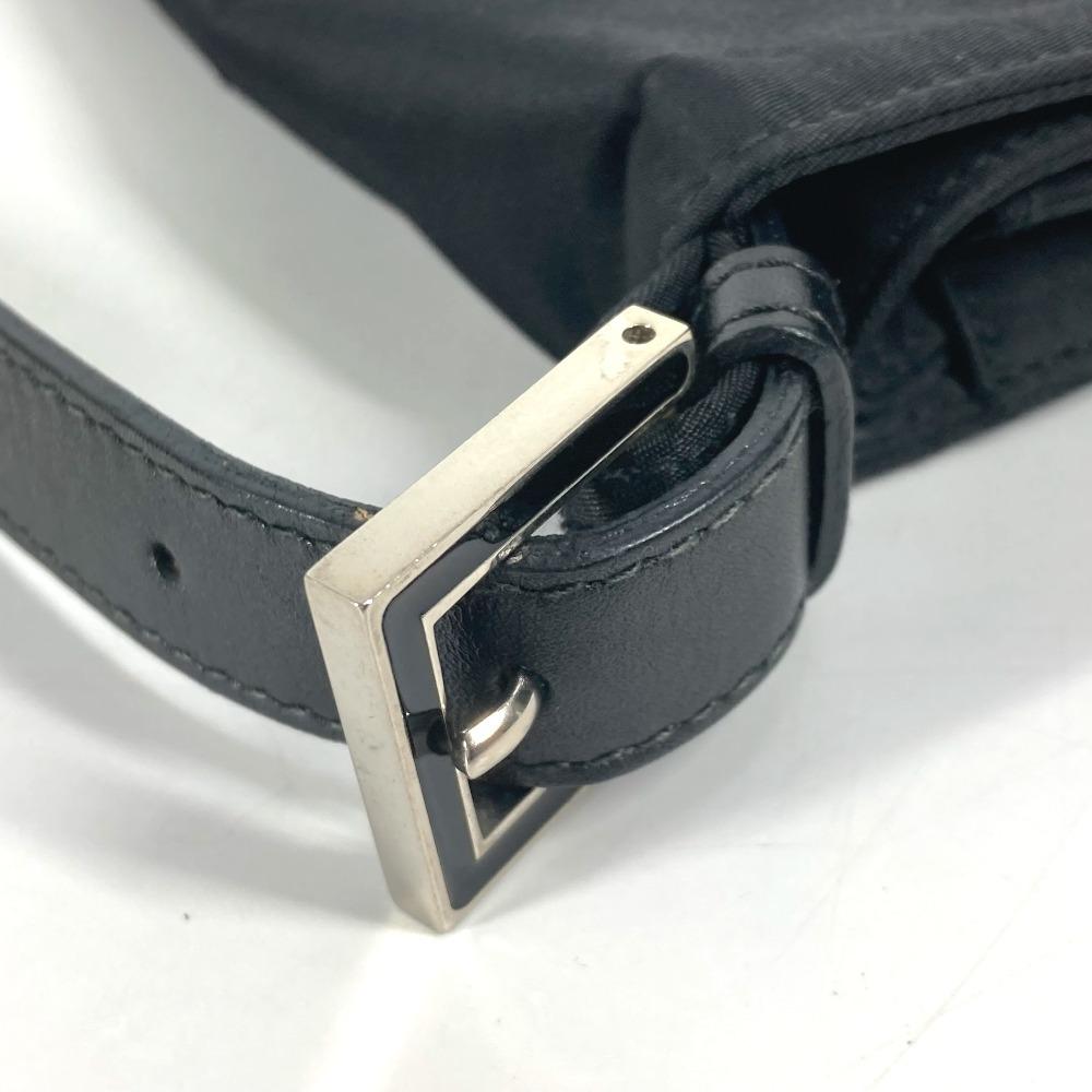 Fendi FF Logo Flap Crossbody Bag Pochette Shoulder Bag Nylon Black