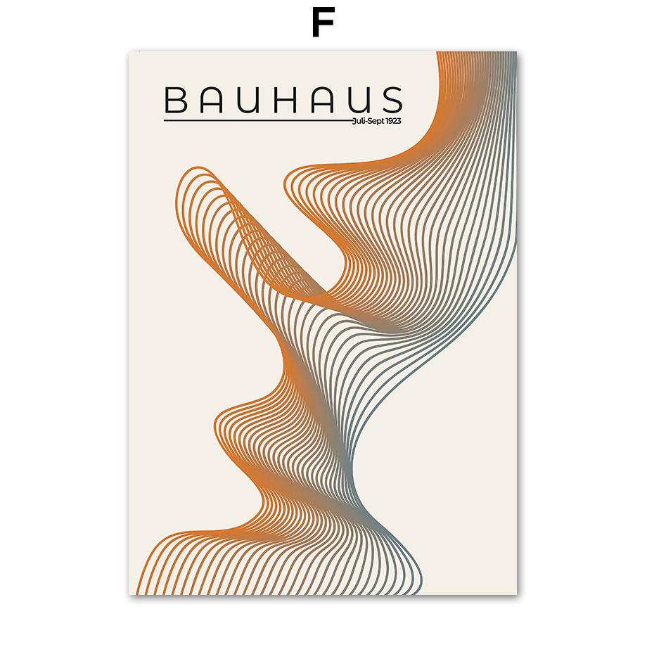Bunte Bauhaus-Geometrie-Kreis-Linie-Regenbogen-Poster und Drucke, Wandkunst, Leinwandgemälde für Wohnzimmer, dekorative Bilder