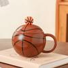 450ml Ceramic Basketball Shaped Tea Cup Gift Set Gift Creative Sports Basketball Theme Souvenir