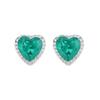Jewelry Copper Bottom Gold-Plated Simulation Color Treasure Heart-Shaped Diamond-Encrusted Simple Women'S Stud Earrings Main Stone 9 * 9