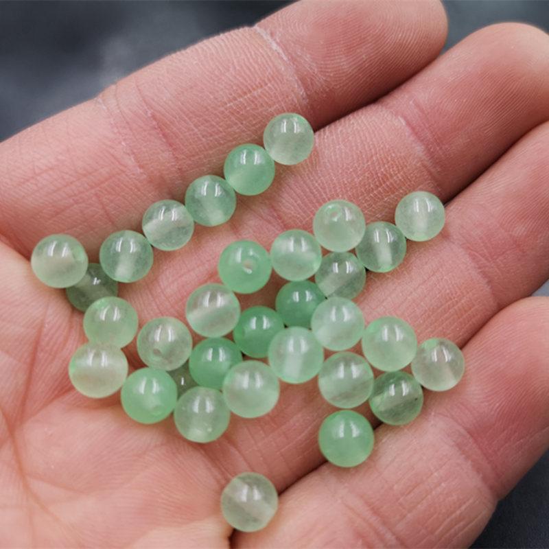 Ten Thousand Jade: Apple Green Round Beads - Loose DIY Light Green Jade Jewelry Accessories 4mm Beads